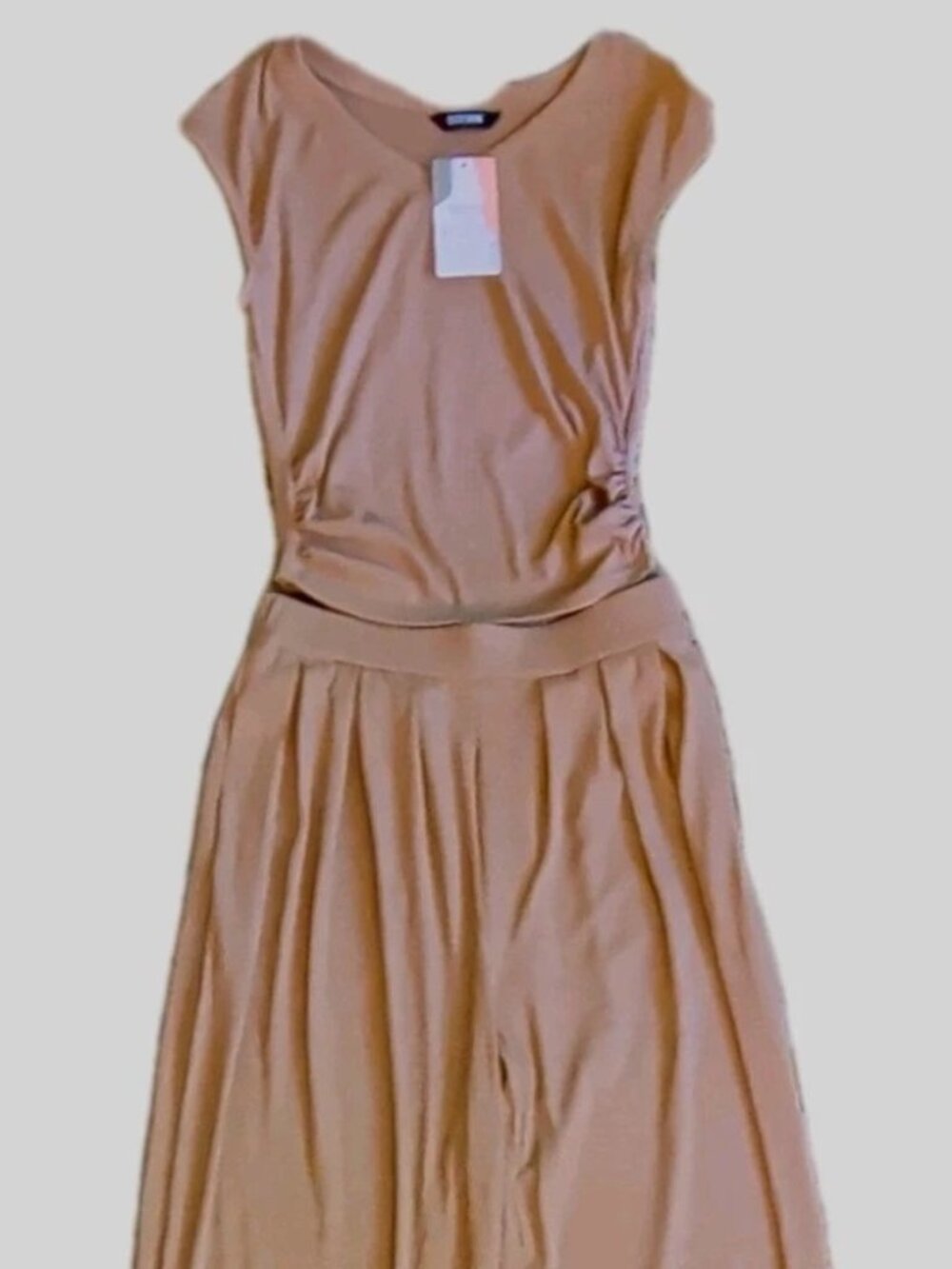 BTFBM Women's S 2-pc tan palazzo pants set NTW